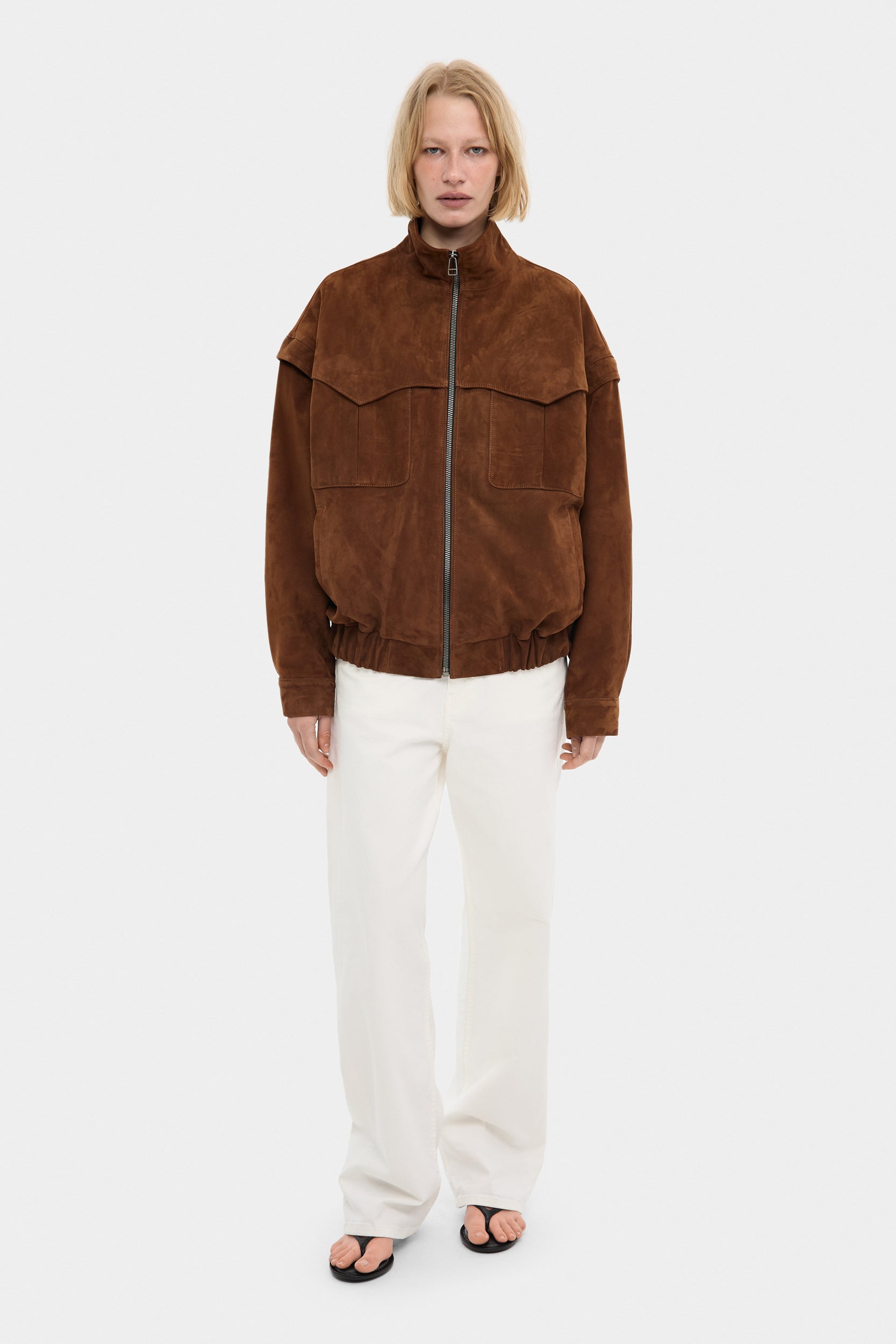Rachel elongated transformable bomber jacket