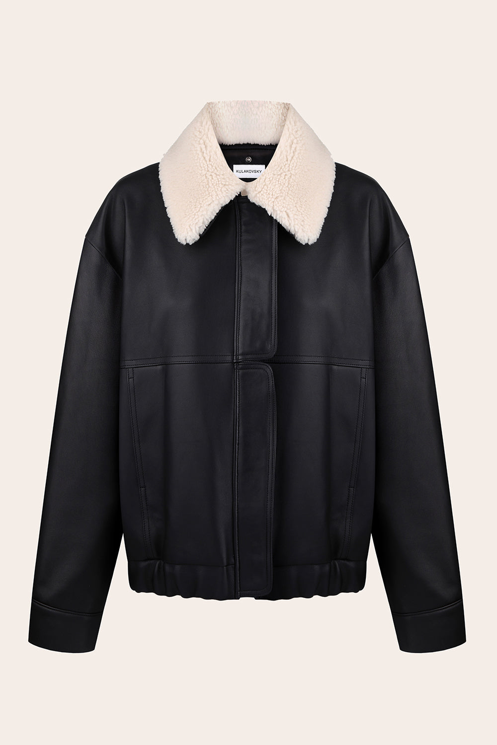 AFFECTION LEATHER BOMBER JACKET IN BLACK (1813/1)