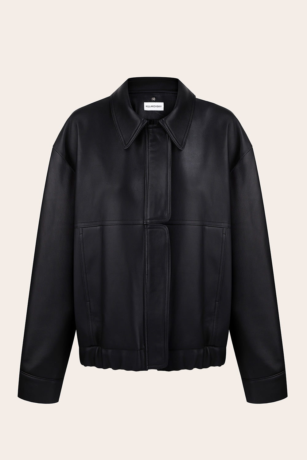 AFFECTION LEATHER BOMBER JACKET IN BLACK (1813/1)