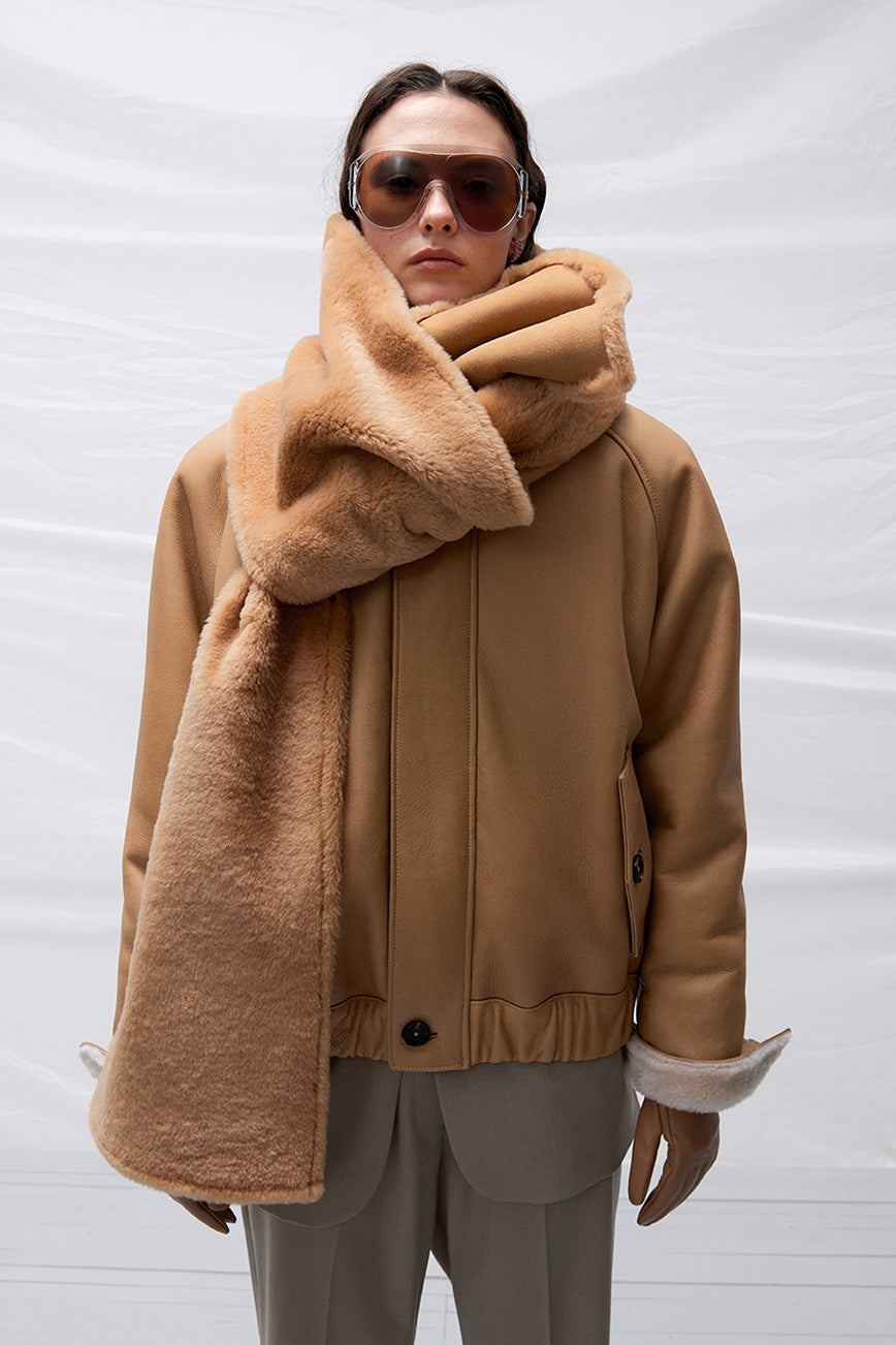 Biarra shearling scarf(W26.29.18)