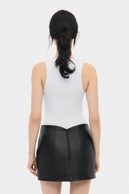 MACY LEATHER MINI SKIRT IN BLACK