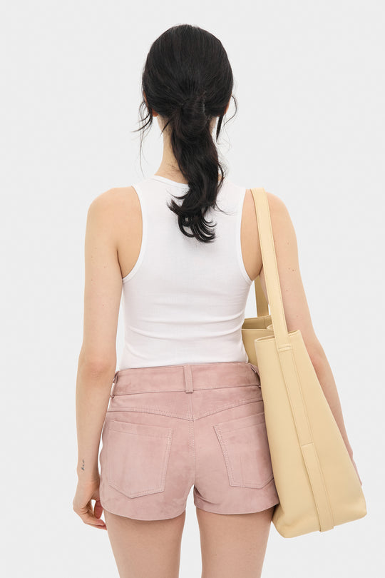 ANNIE LEATHER SHOPPER BAG IN PALE BANANA