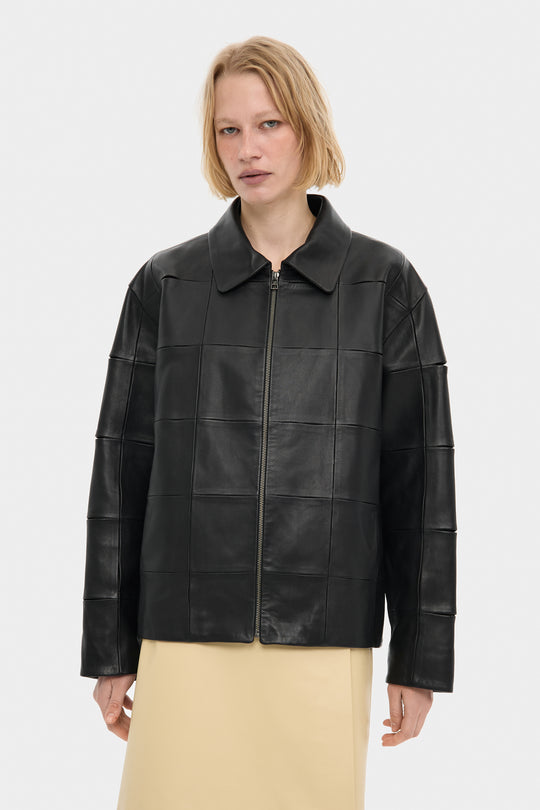 MOSAICA LEATHER JACKET IN BLACK