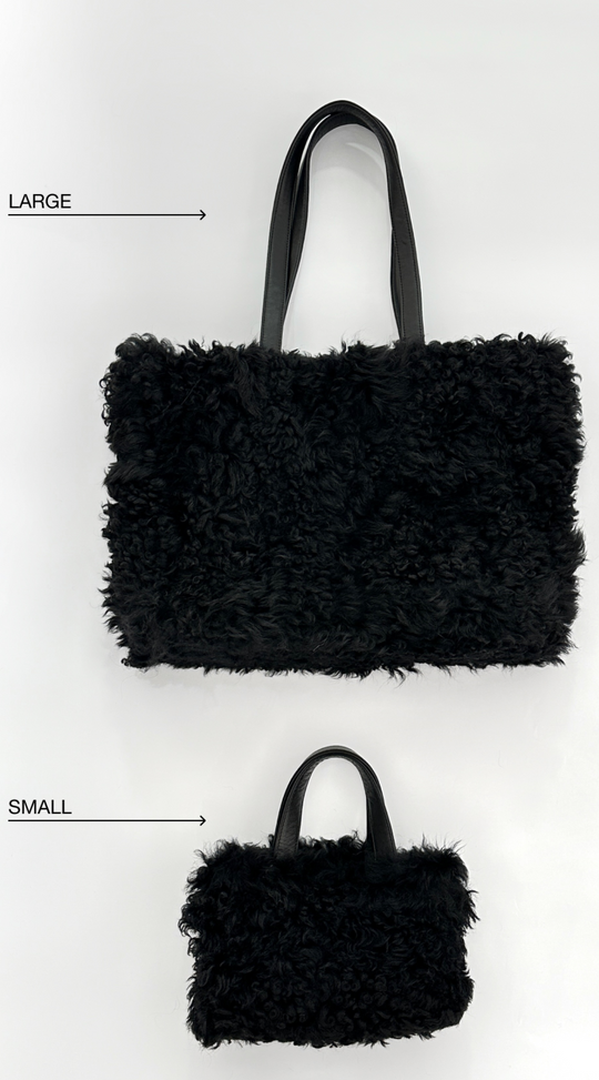 SHEARLING TOTE BAG IN BLACK