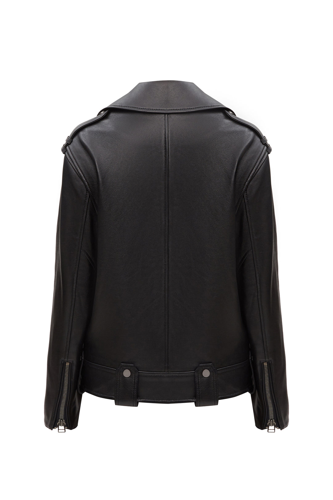 LEATHER JACKET-CAPE IN BLACK