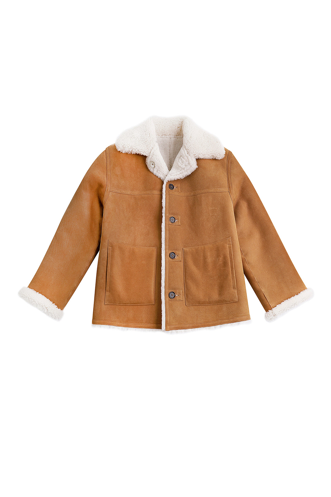 REVERSIBLE SHEARLING COAT IN LIGHT BROWN