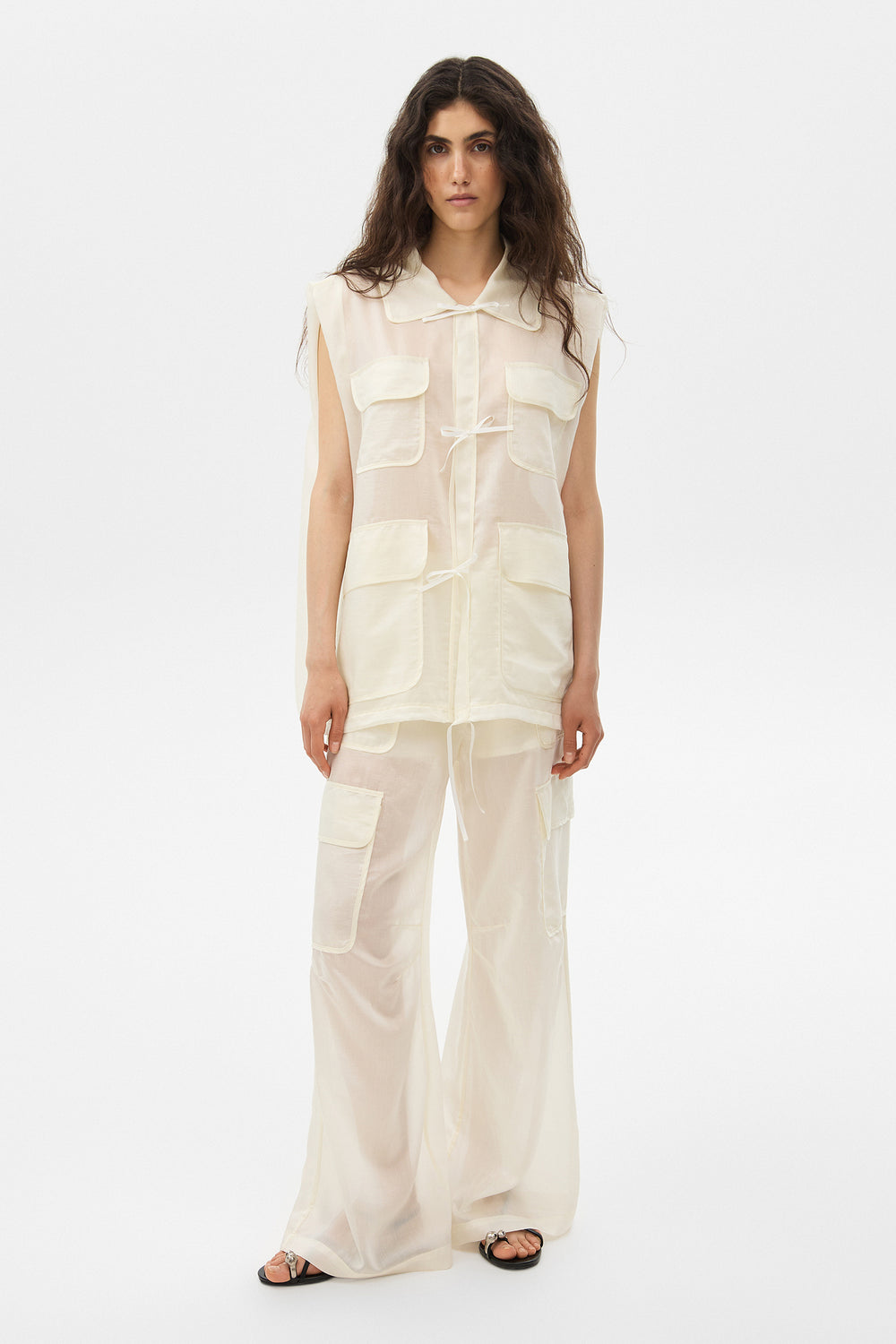 SALI BATISTE CARGO PANTS IN MILK