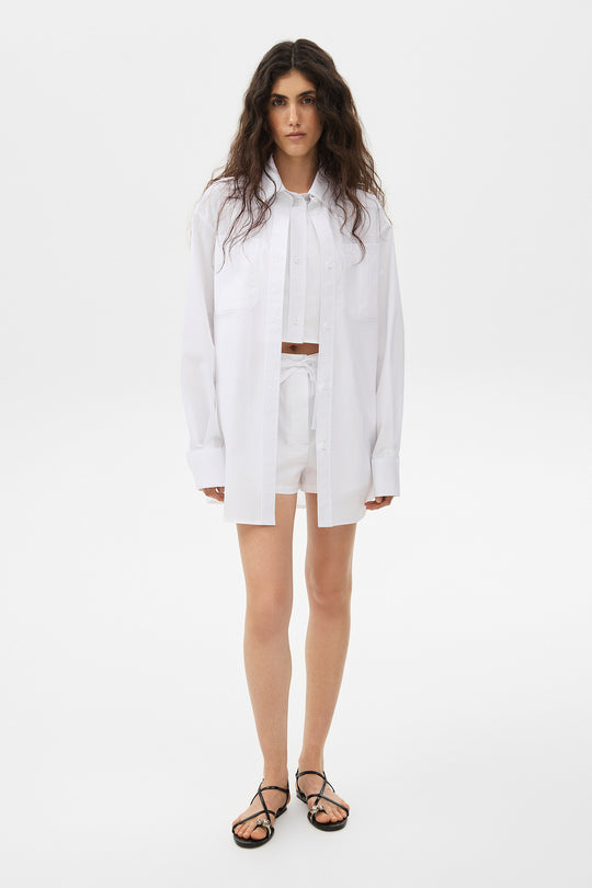 GANNA LAYERED COTTON SHIRT IN WHITE