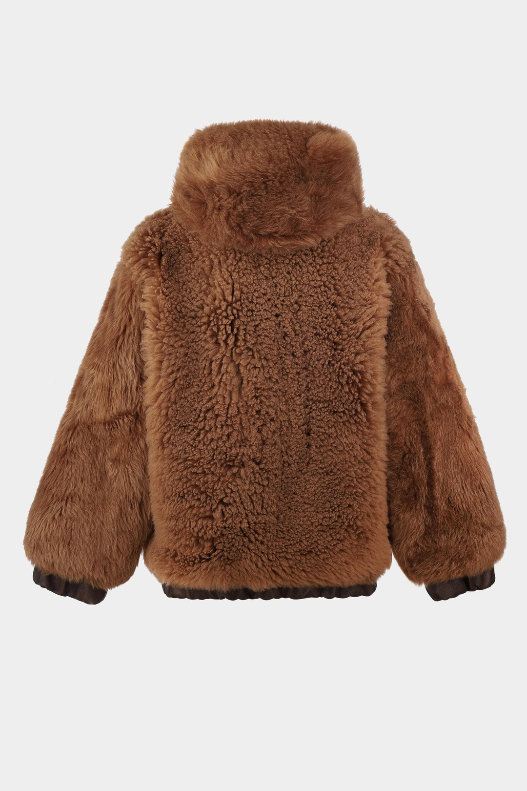 TEDDY VOLUMINOUS
 SHEARLING BOMBER JACKET IN CINNAMON