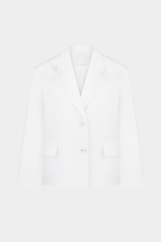 YASYA LINEN BLAZER IN WHITE