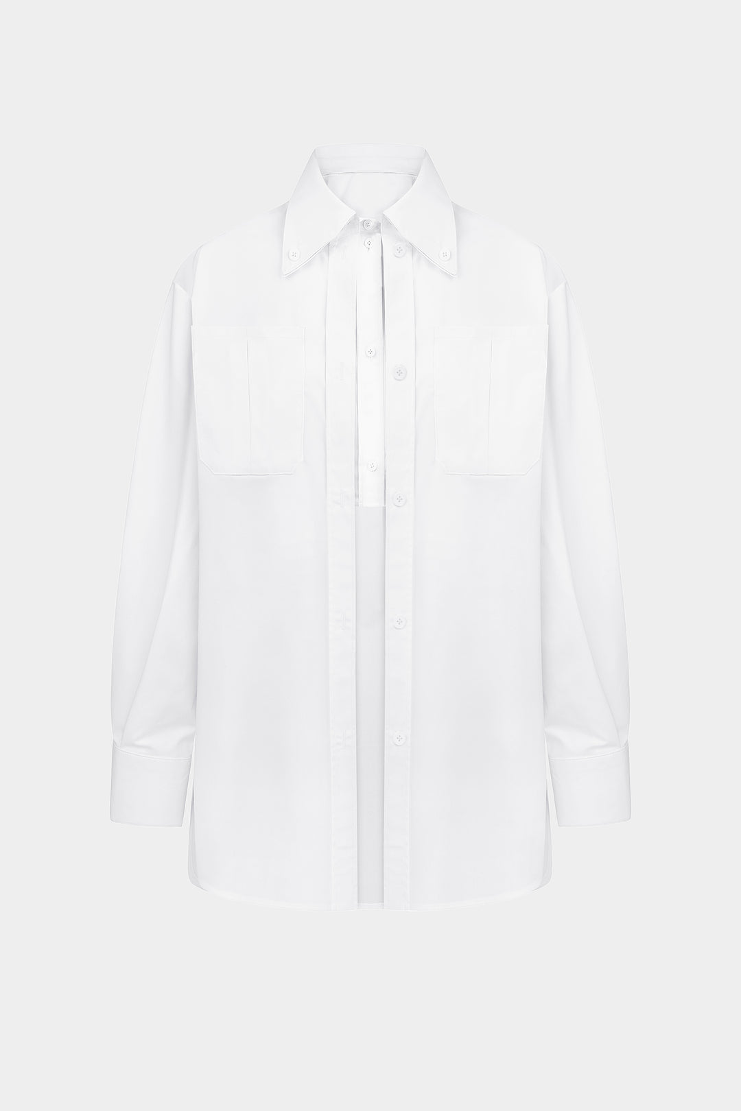 GANNA LAYERED COTTON SHIRT IN WHITE