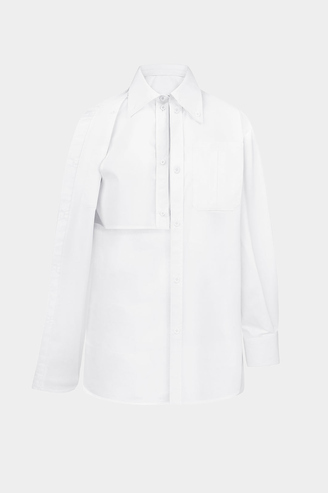 GANNA LAYERED COTTON SHIRT IN WHITE