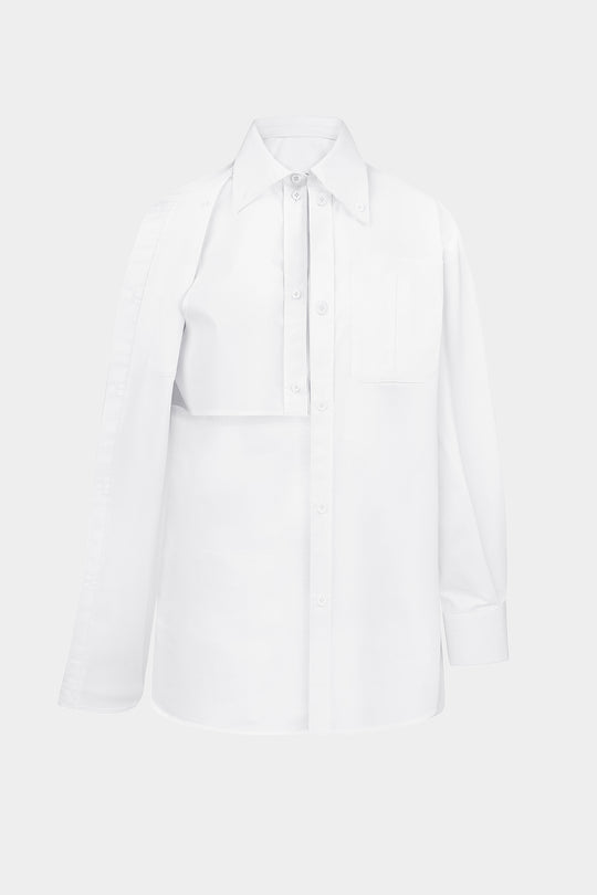 GANNA LAYERED COTTON SHIRT IN WHITE