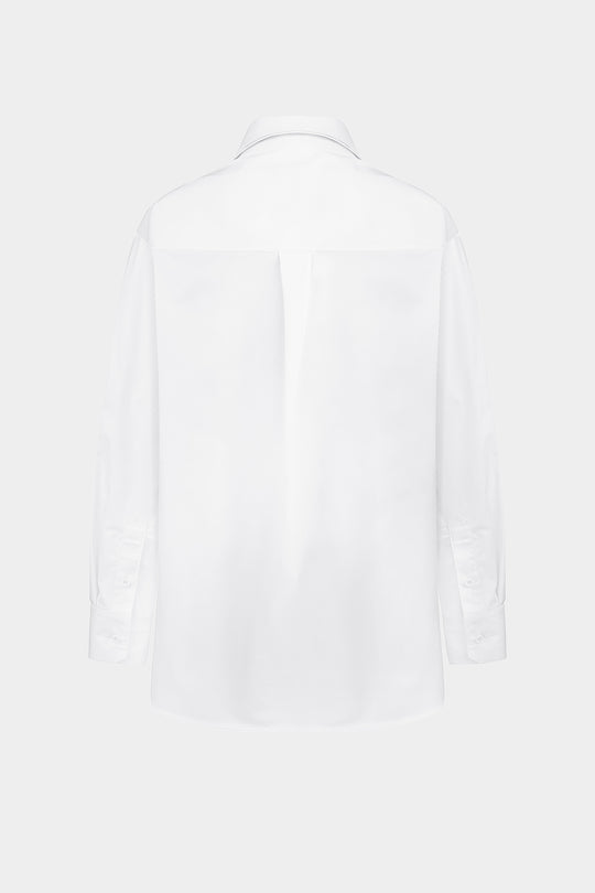 GANNA LAYERED COTTON SHIRT IN WHITE