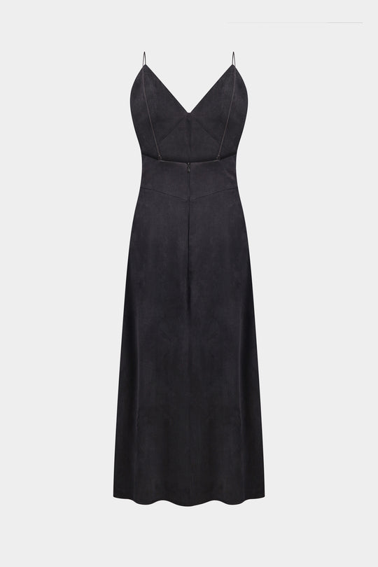 ISHA SATIN SUNDRESS IN BLACK