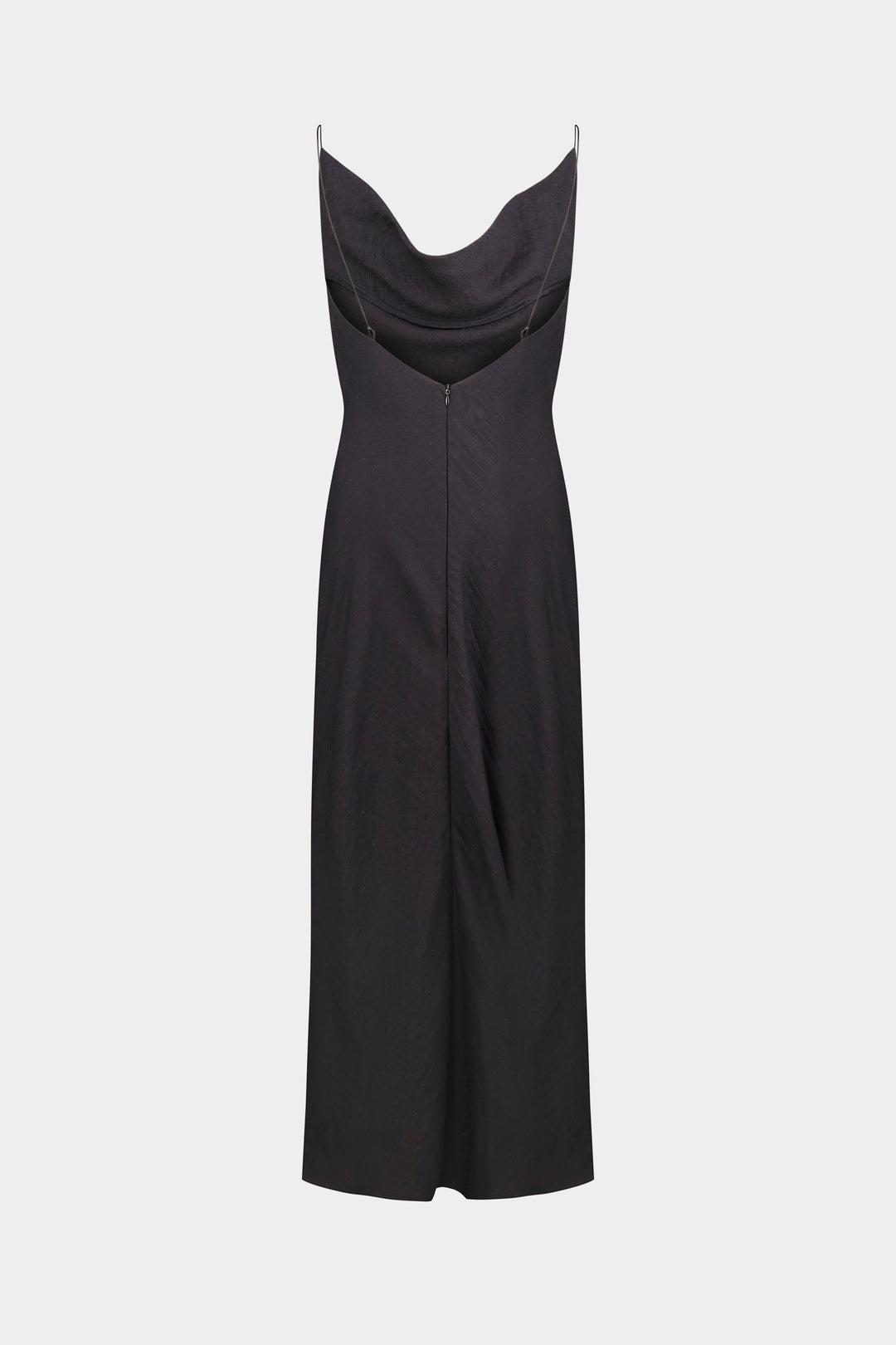 VIRA COWL NECK MIDI DRESS IN BLACK