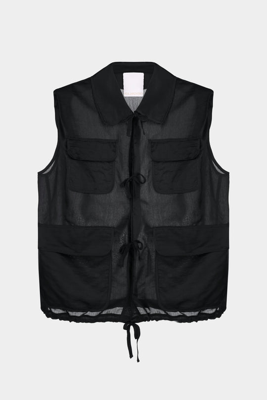 MAYA CARGO VEST IN BLACK