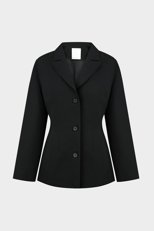 GIA COTTON BLAZER JACKET IN BLACK