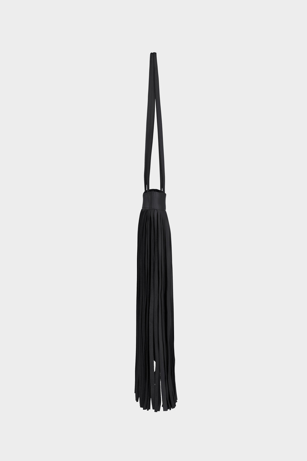 FANNIE FRINGED LEATHER BAG IN BLACK