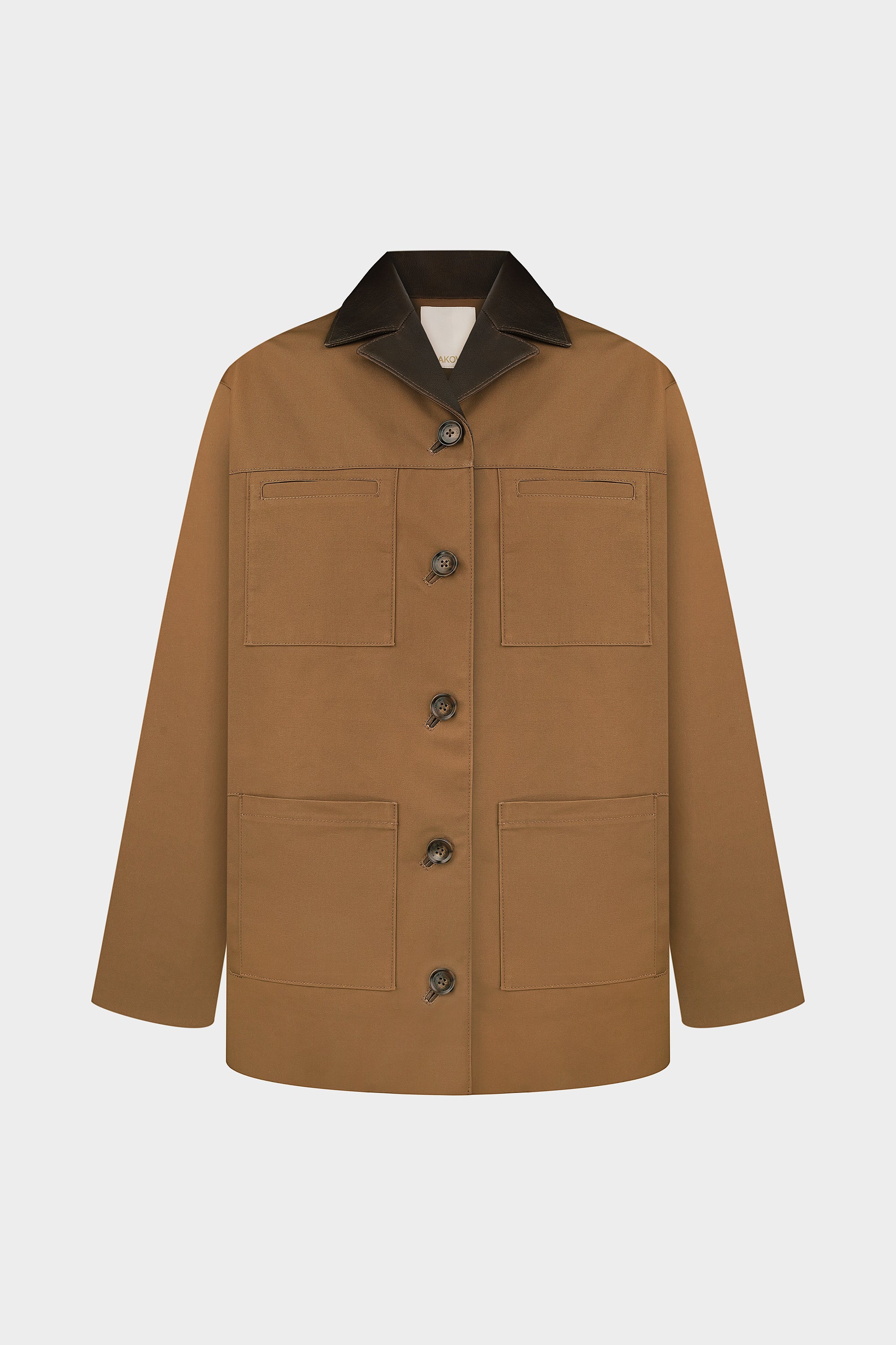VINCENT CANVAS JACKET WITH 4 POCKETS IN BROWN