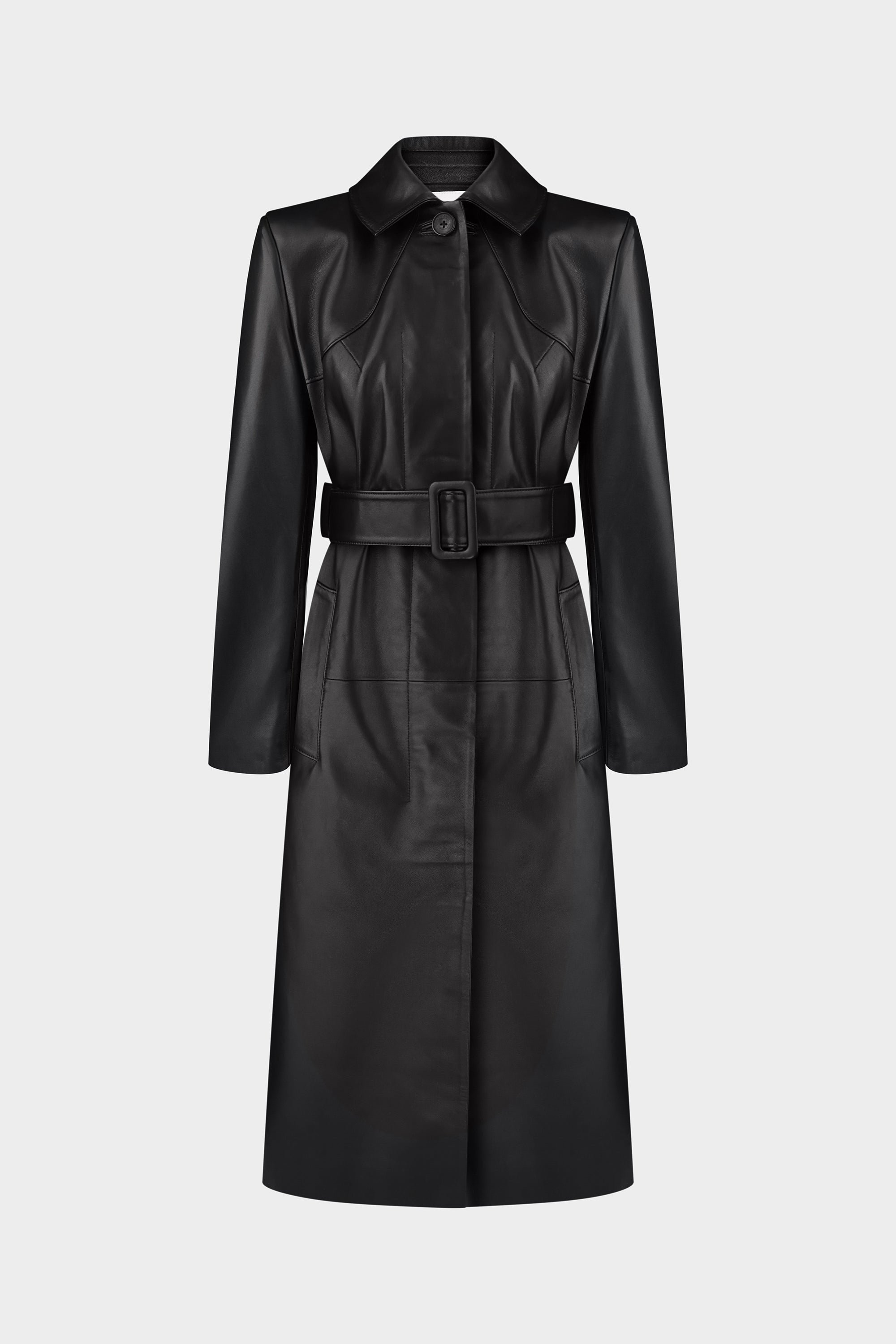 DETERMINATION LEATHER COAT IN BLACK (2215/1)