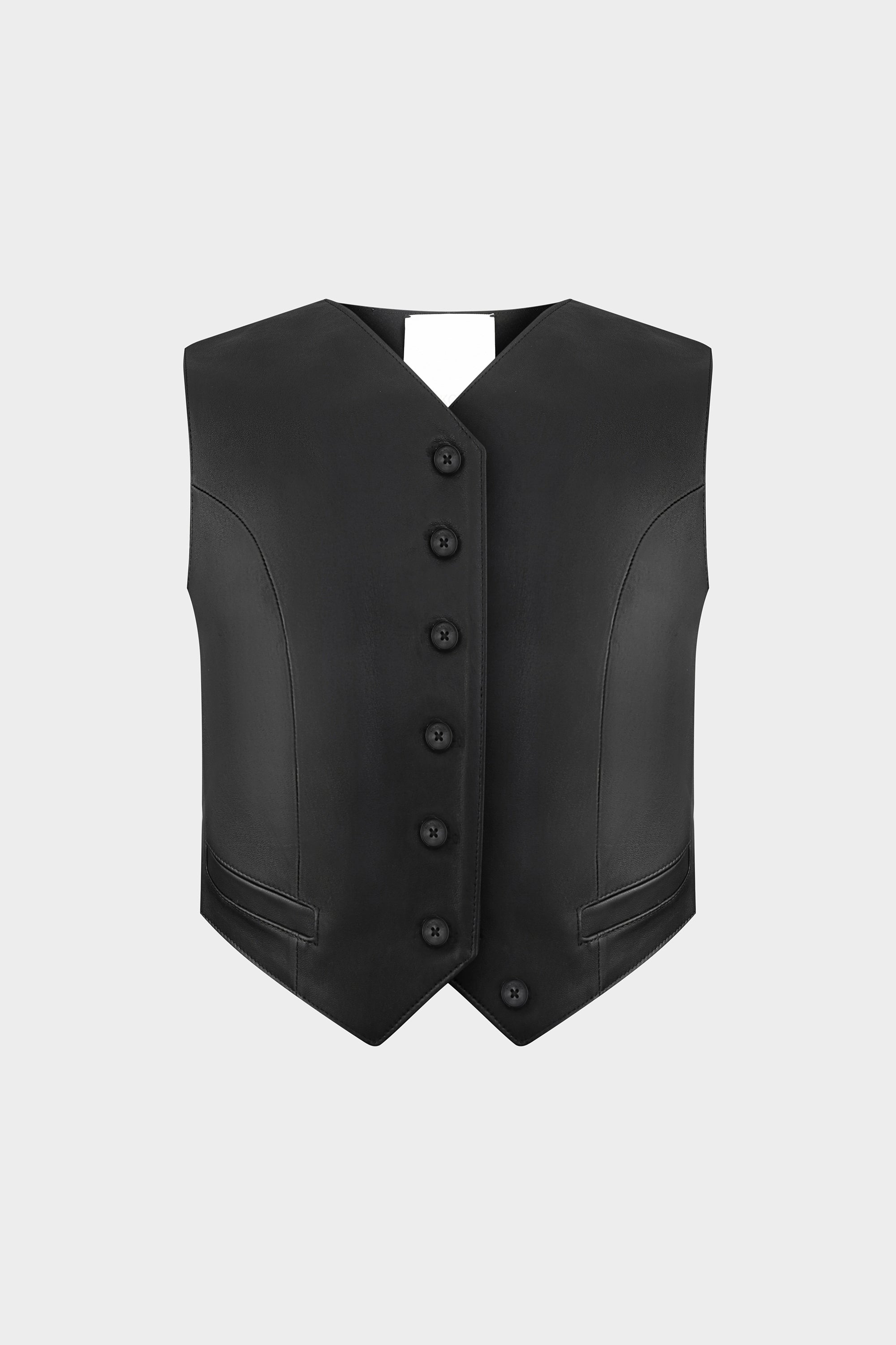 Esther leather vest, black
