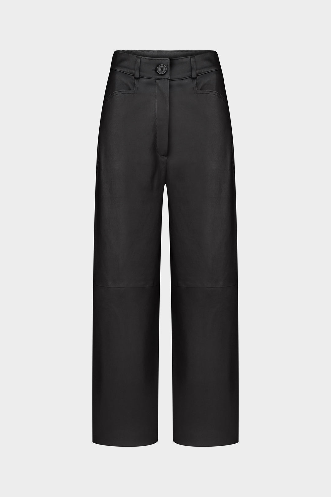 RIVER STRAIGHT CUT LEATHER PANTS IN BLACK