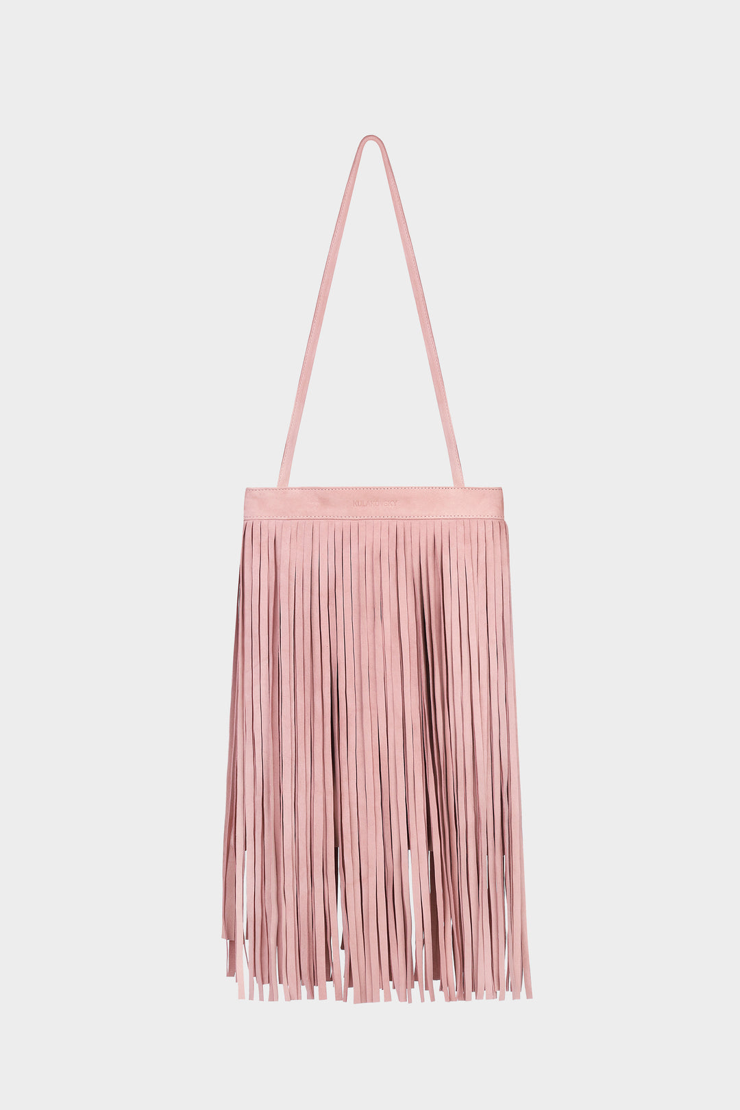 FANNIE FRINGED SUEDE BAG IN DUST PINK