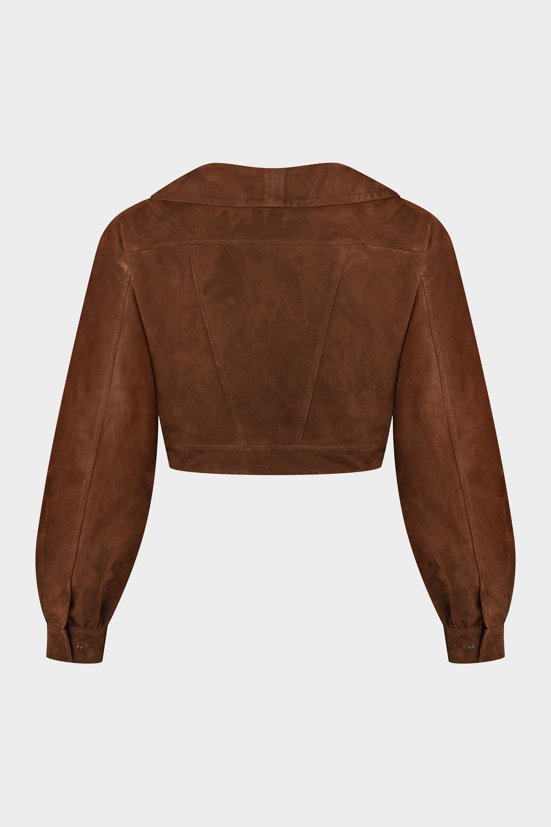 LORIE CROPPED SUEDE JACKET IN WHISKEY BROWN