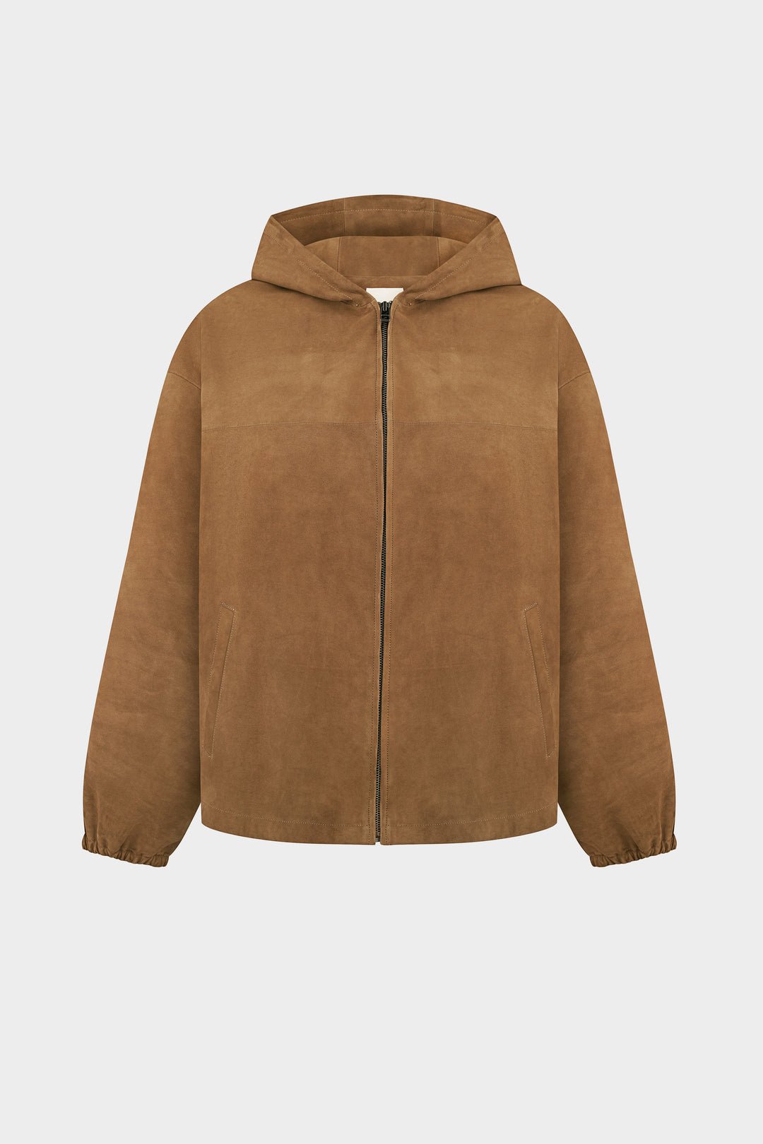 MARIO SUEDE HOODED JACKET IN TOBACCO