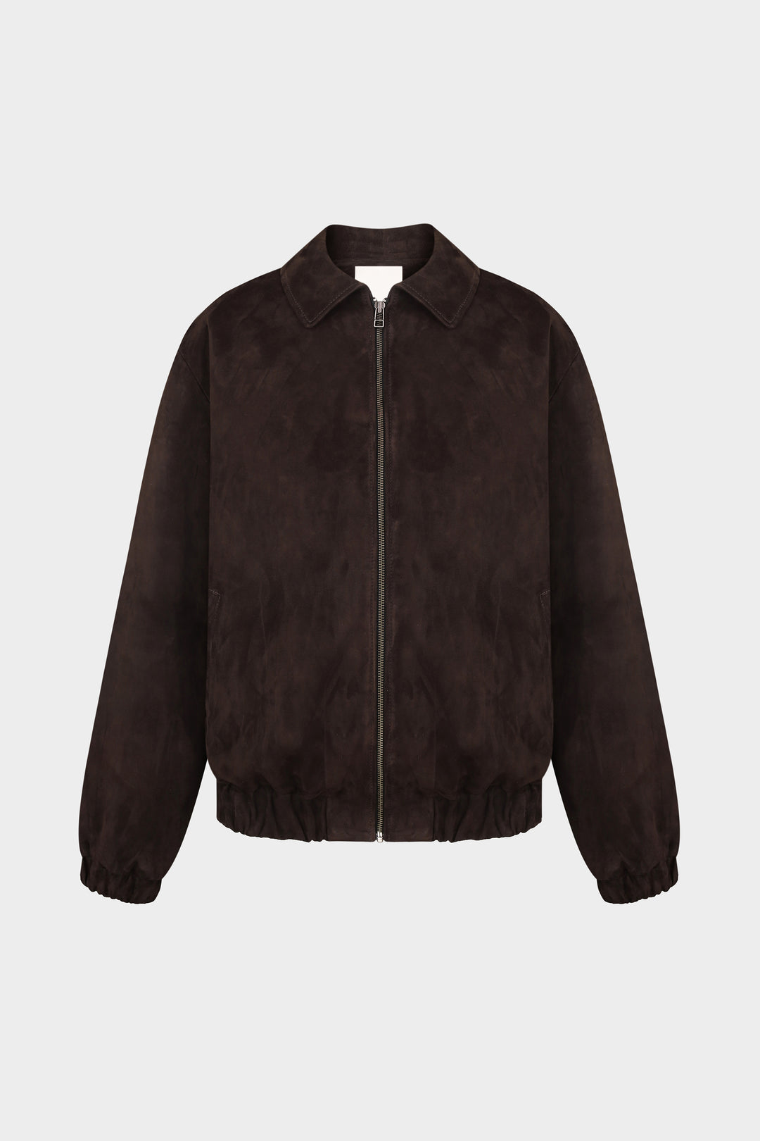 SAM PLAIN SUEDE BOMBER JACKET IN DARK BROWN