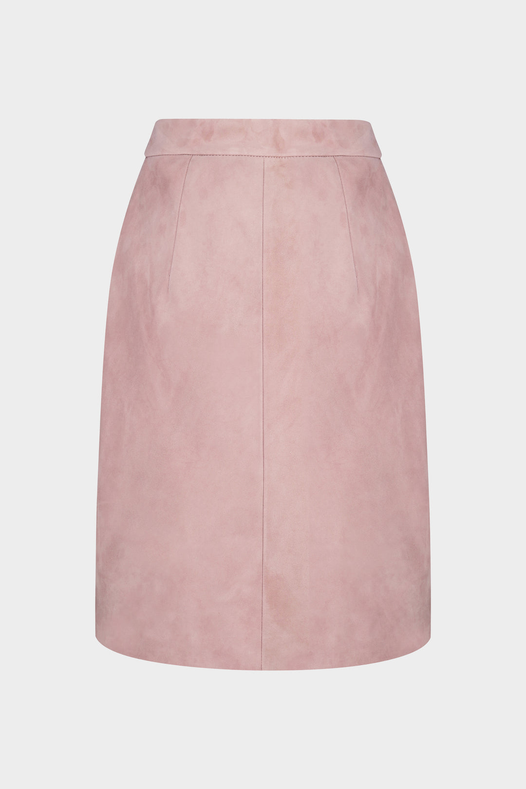 KATHRYN KNEE-LENGTH SUEDE SKIRT IN DUST PINK