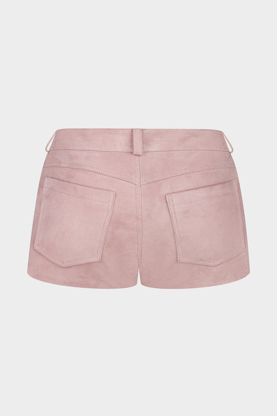 MILEY MINI SUEDE SHORTS IN DUST PINK