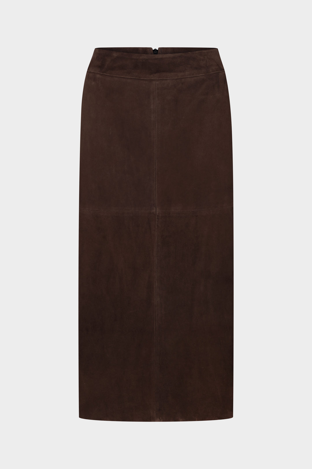 MARY MIDI SUEDE SKIRT IN WALNUT BROWN