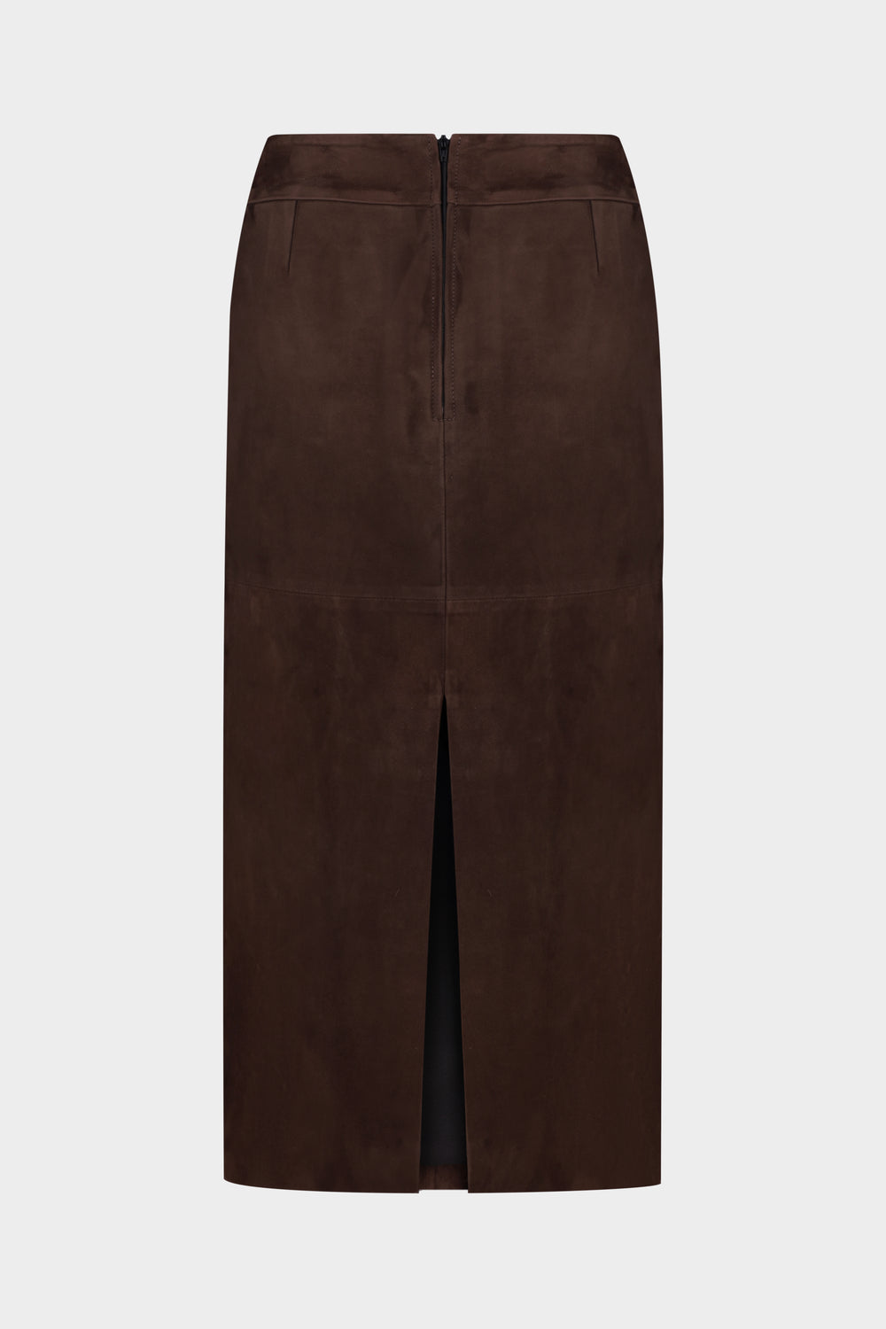 MARY MIDI SUEDE SKIRT IN WALNUT BROWN