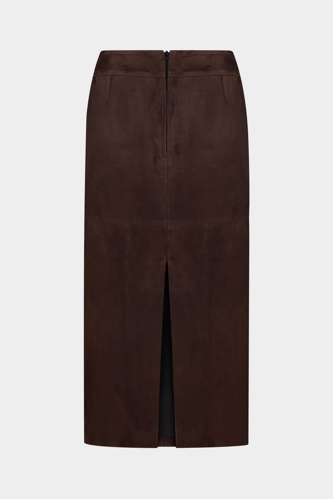 MARY MIDI SUEDE SKIRT IN WALNUT BROWN