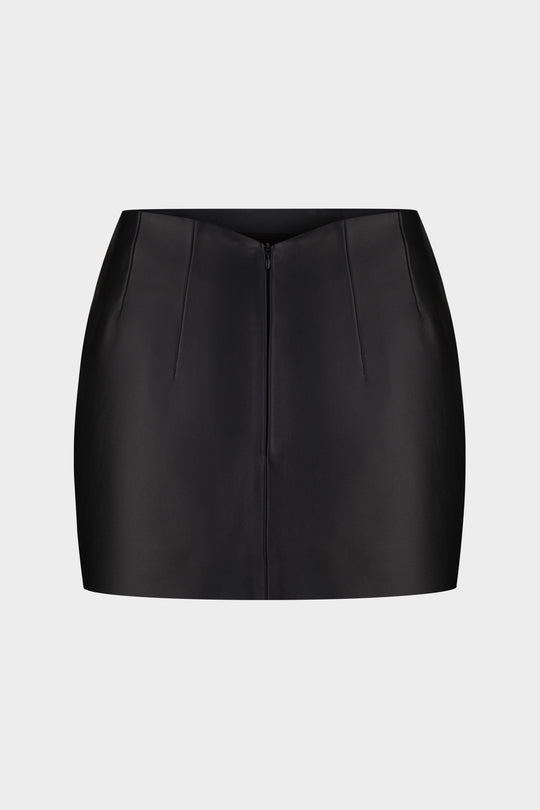 MACY LEATHER MINI SKIRT IN BLACK