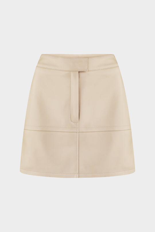 ALEX MINI LEATHER SKIRT IN MILK