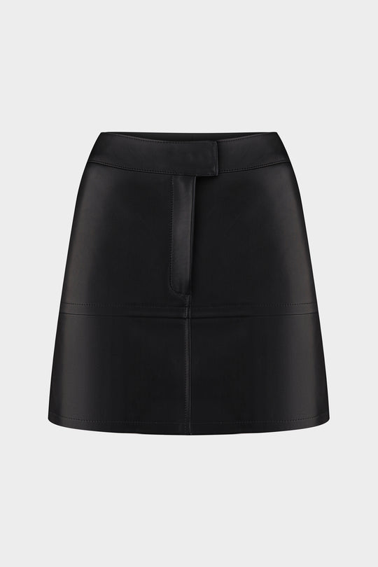 ALEX MINI LEATHER SKIRT IN BLACK