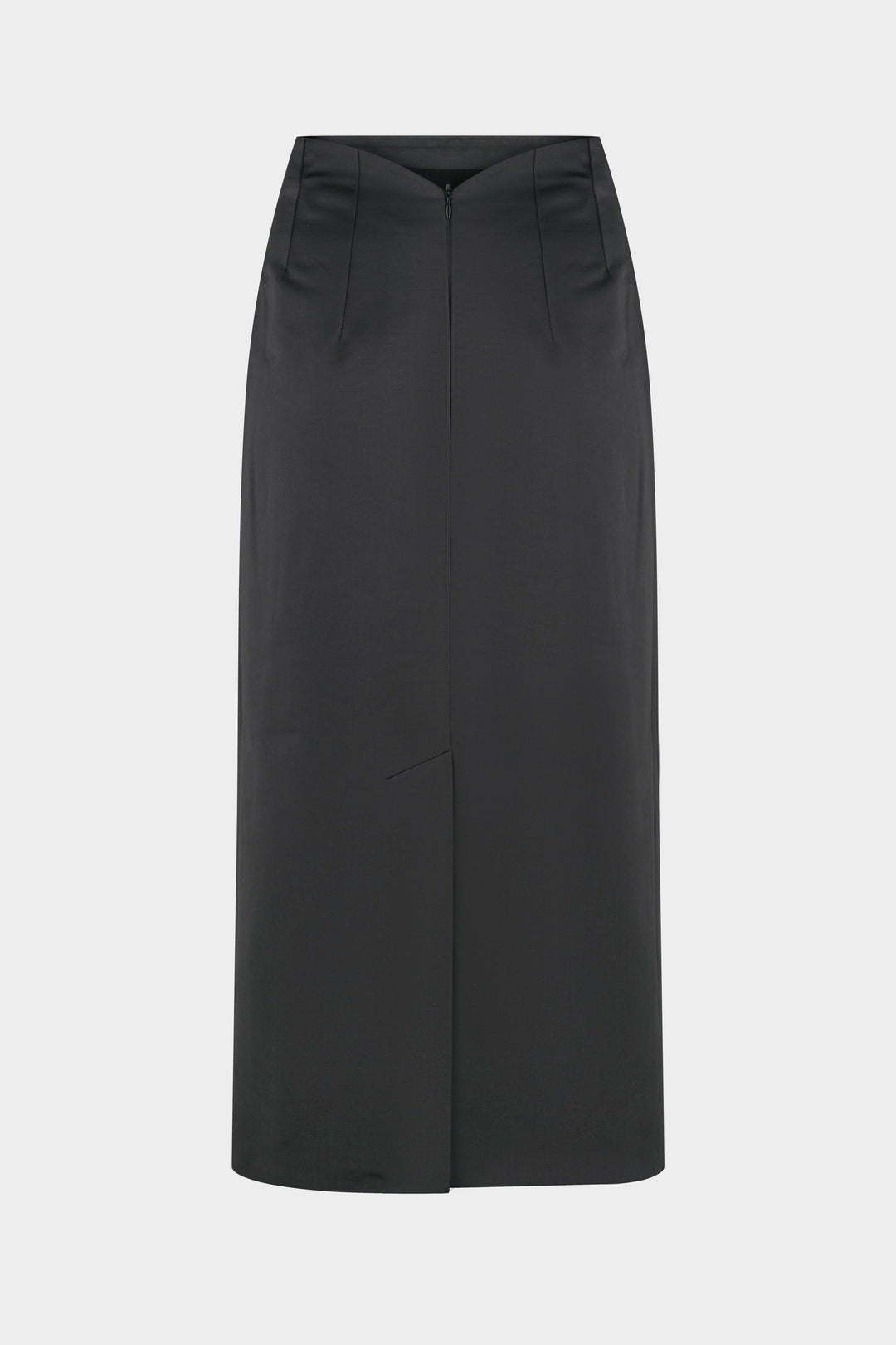 MARY MIDI SATIN SKIRT IN ANTHRACITE