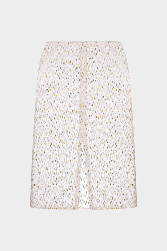 DOTTIE GAUZY KNEE-LENGHT SKIRT IN WHITE