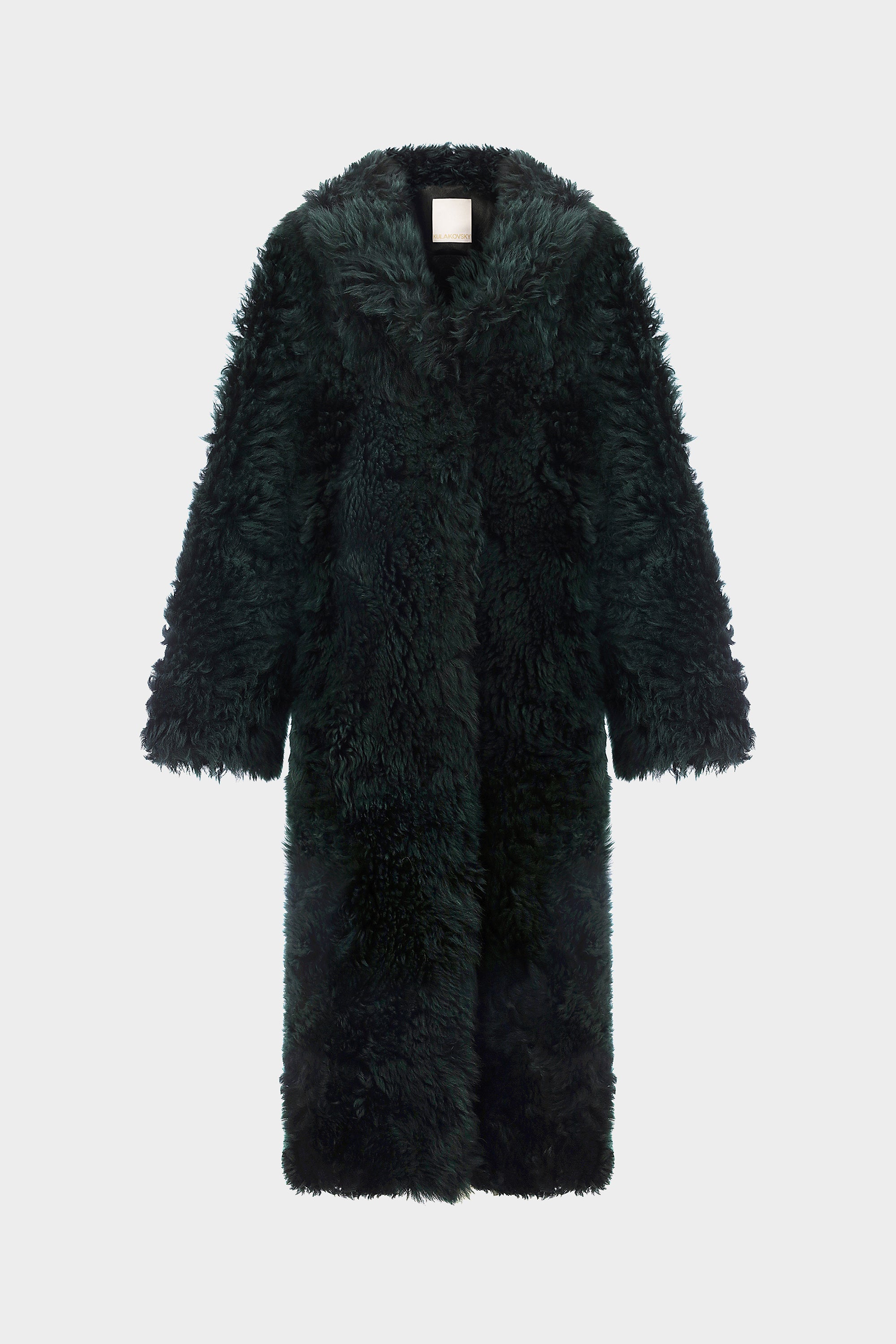 Margot Shearling Coat In Emerald Green (2221/6)