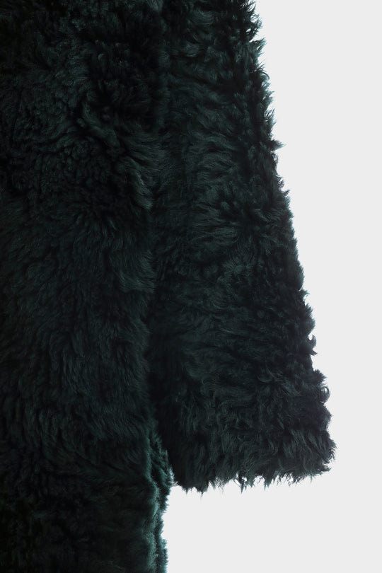 MARGOT SHEARLING COAT IN EMERALD GREEN