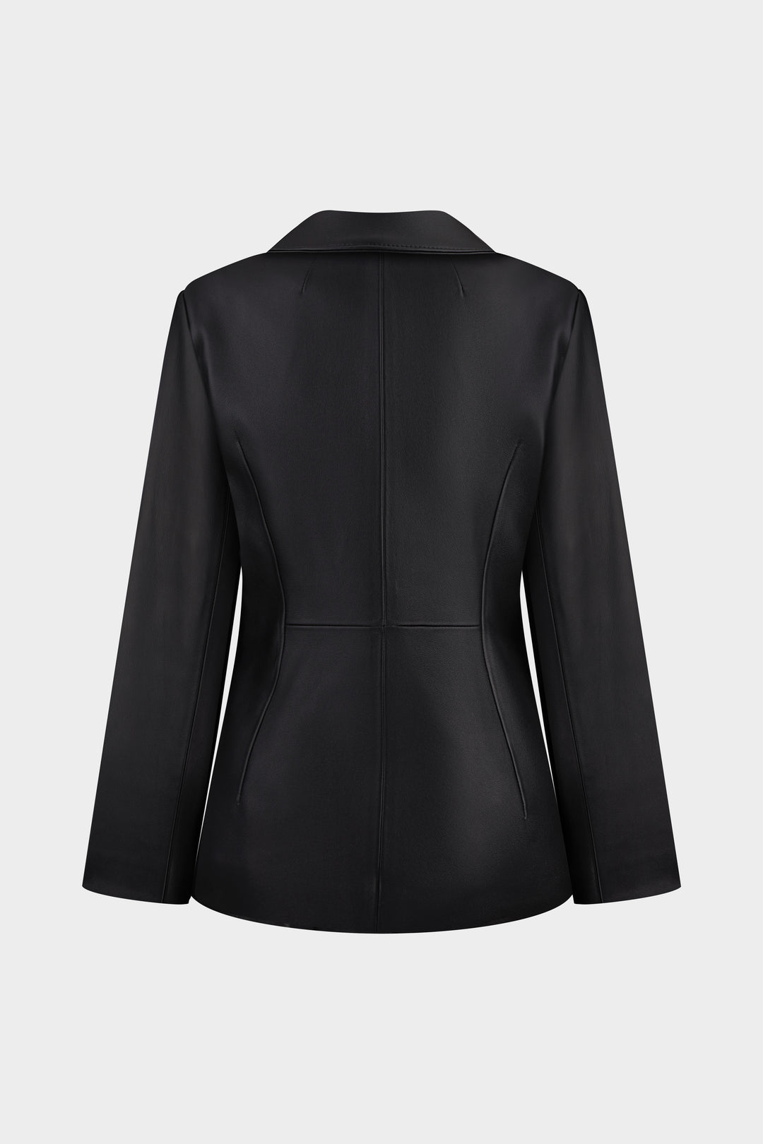 GIA SILHOUETTED LEATHER BLAZER JACKET IN BLACK