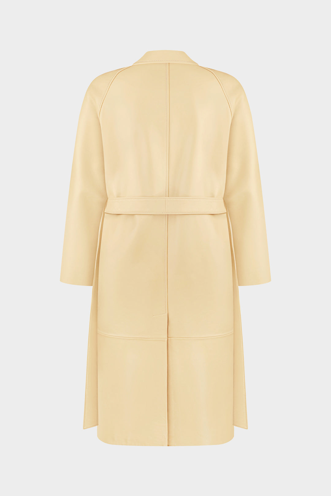 POLLY LEATHER COAT IN PALE BANANA