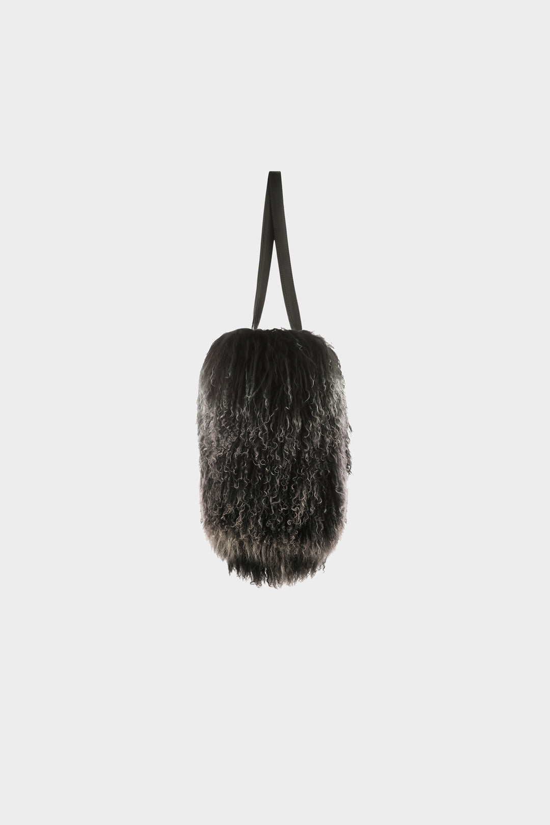 FLUFFY SHEARLING TOTE BAG IN BLACK