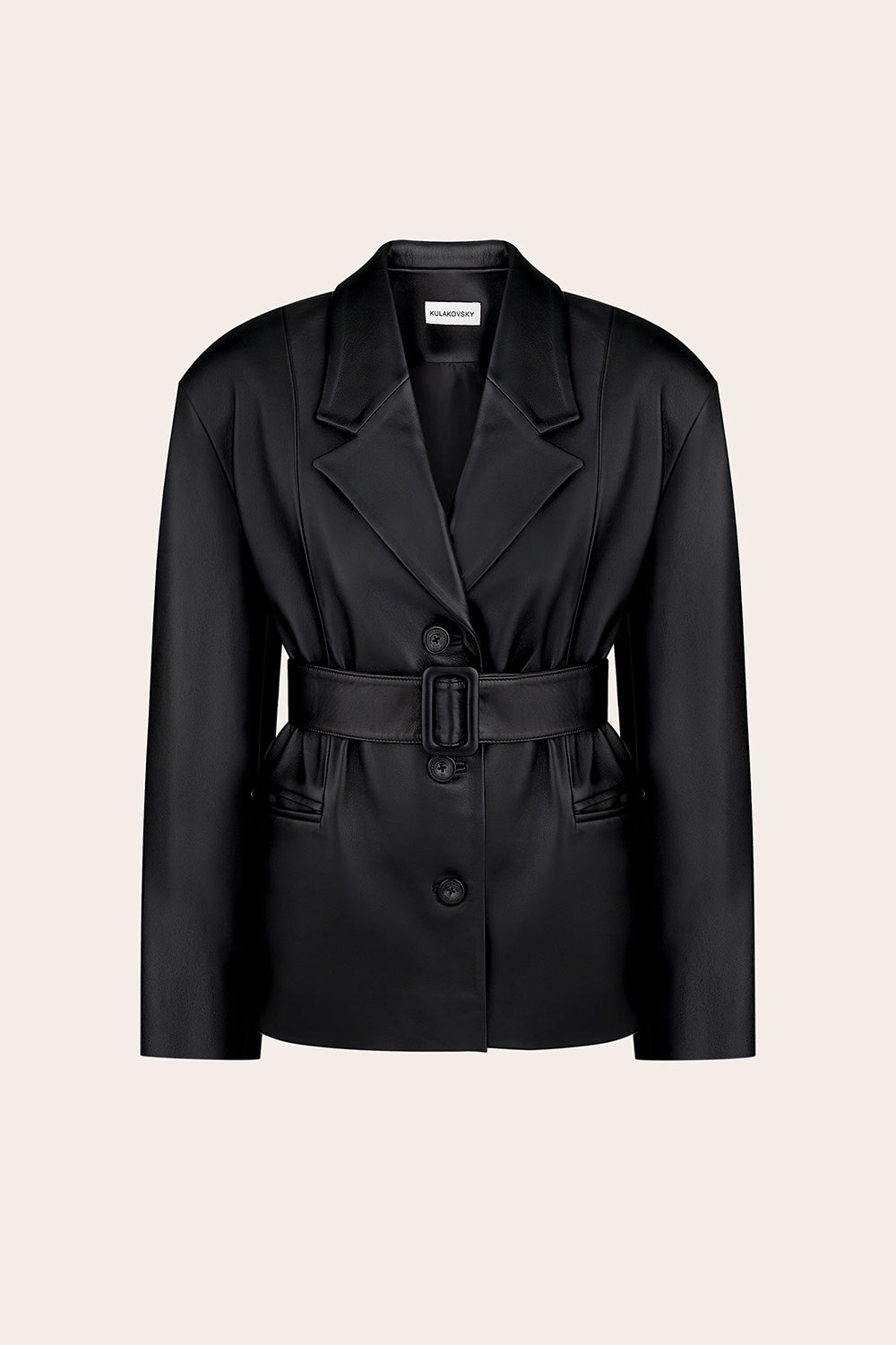 AMBITION OVERSIZED BELTED JACKET IN BLACK