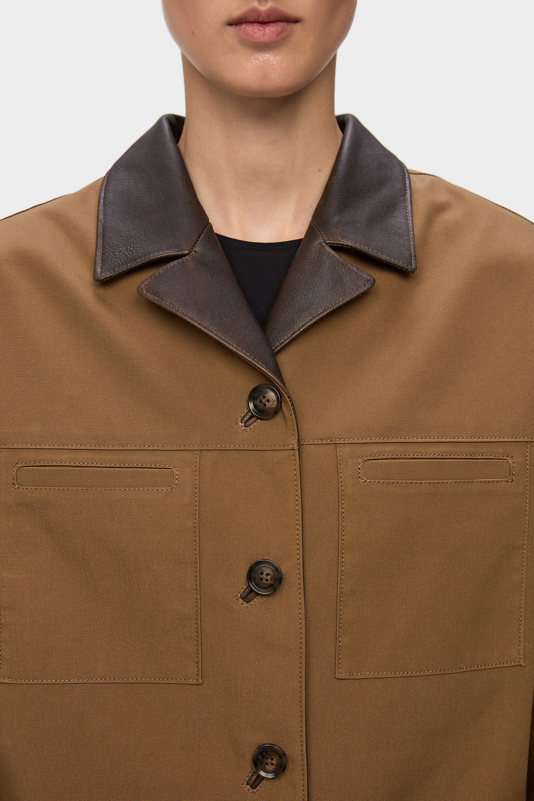 VINCENT CANVAS JACKET WITH 4 POCKETS IN BROWN