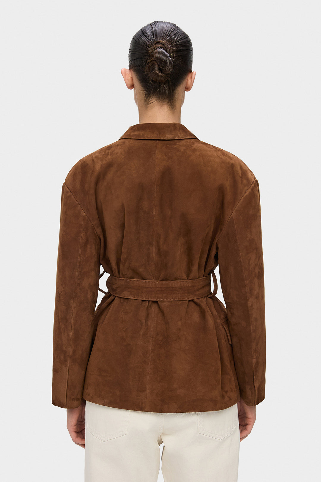 AMBITION OVERSIZED SUEDE BELTED JACKET