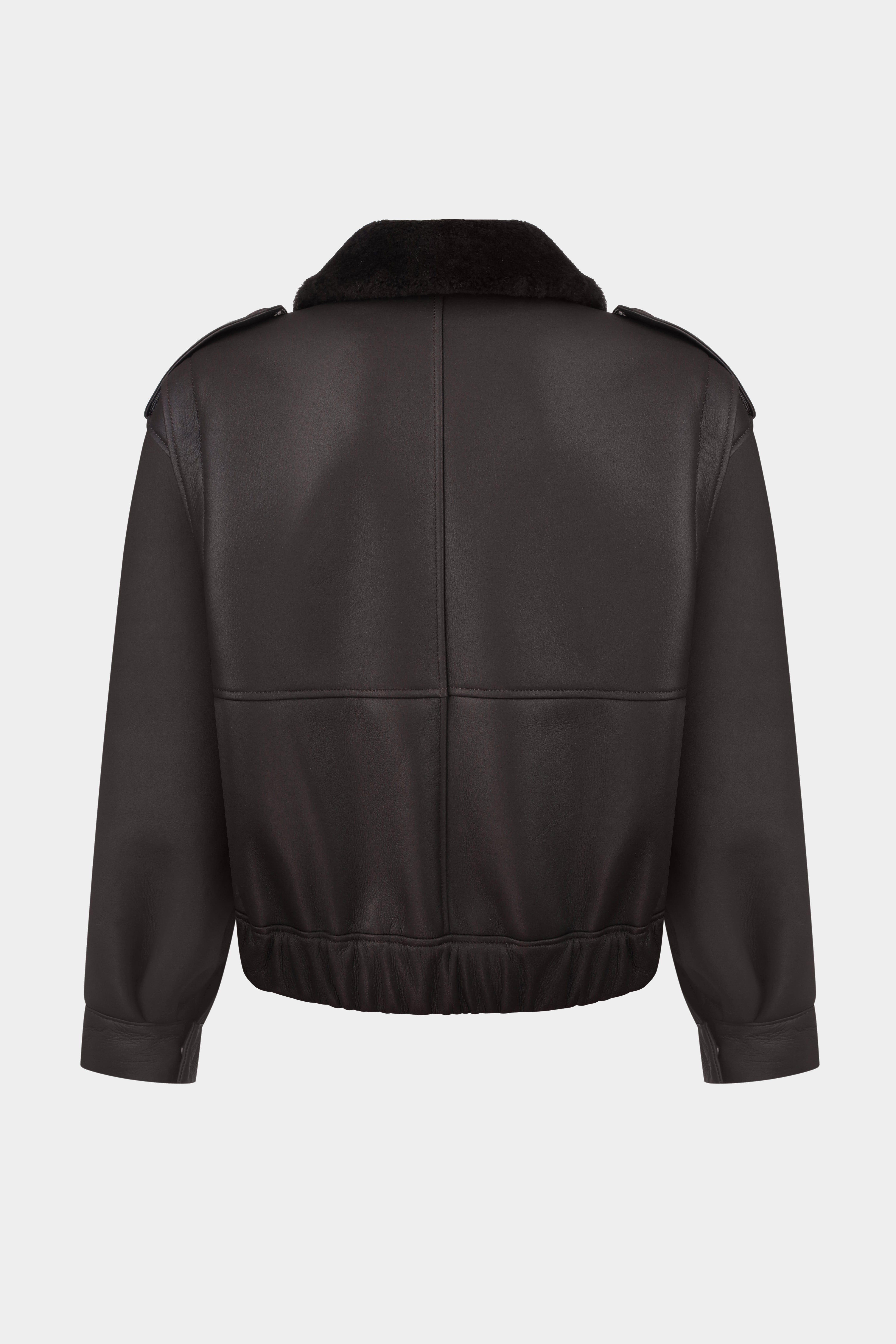 THOM SHEARLING BOMBER JACKET IN DARK BROWN (2307/2)
